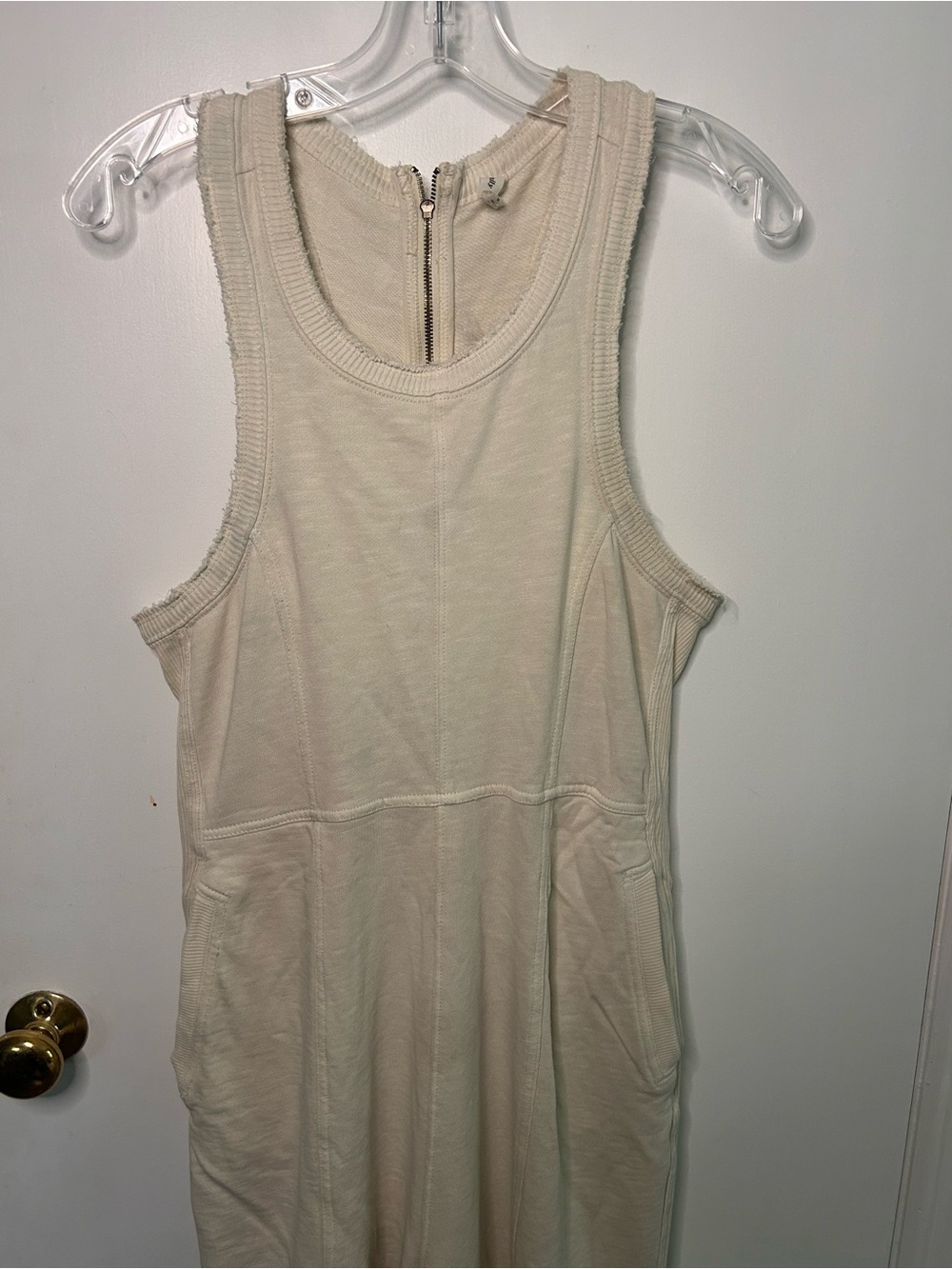 ANTHROPOLOGIE DAILY PRACTICE IVORY WIDE LEG JUMPSUIT SIZE MEDIUM - Picture 3 of 10